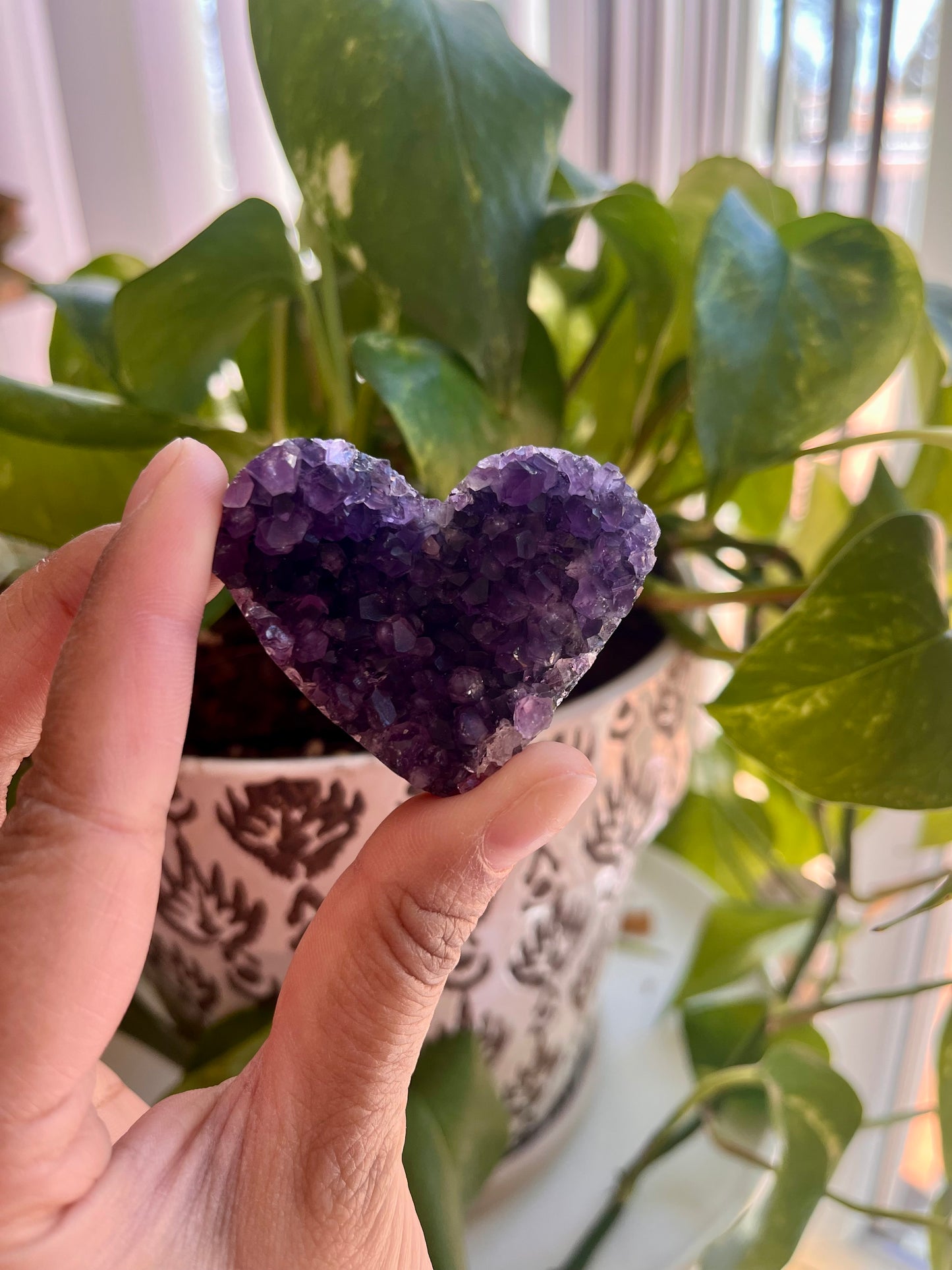 Amethyst Cluster Heart | C
