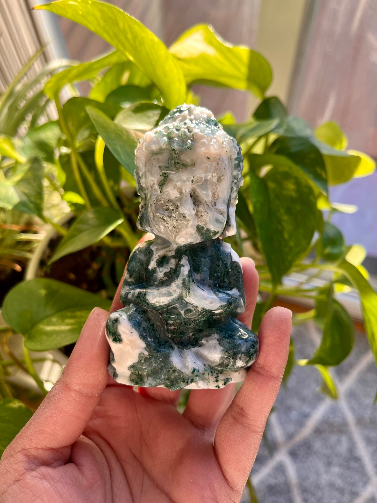 Moss Agate Buddha