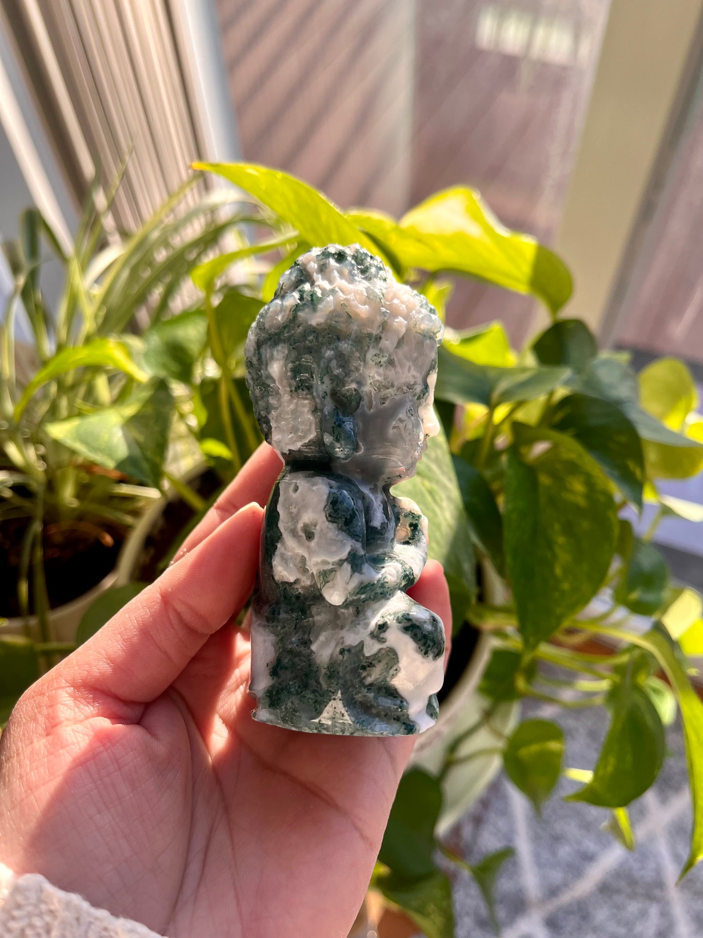 Moss Agate Buddha