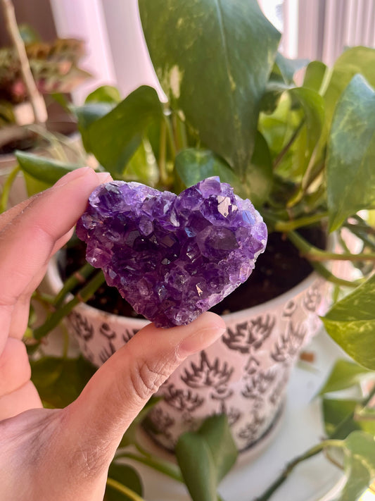 Amethyst Cluster Heart | E