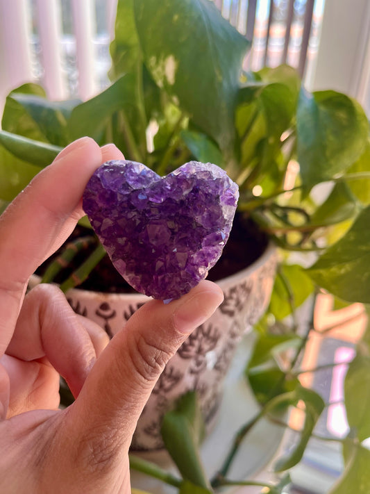 Amethyst Cluster Heart | B