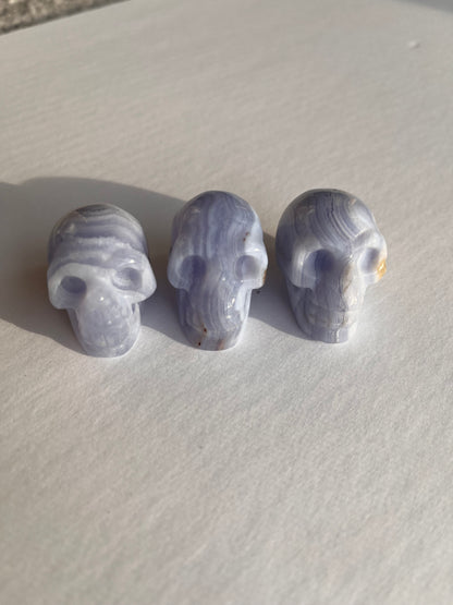 Blue Lace Agate Skull