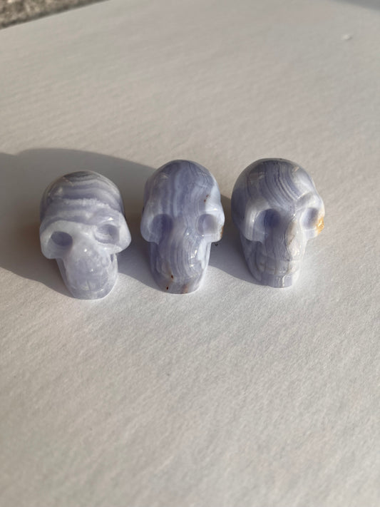 Blue Lace Agate Skull