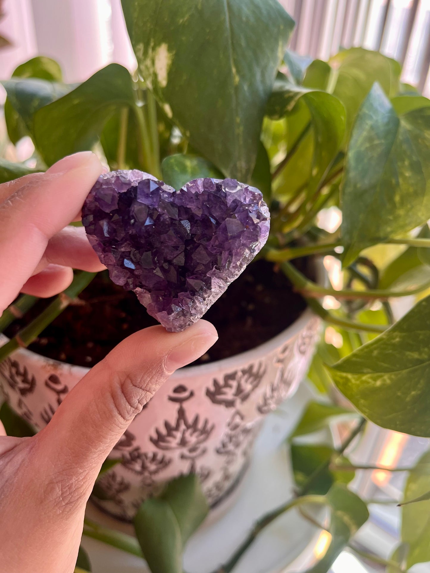 Amethyst Cluster Heart | D