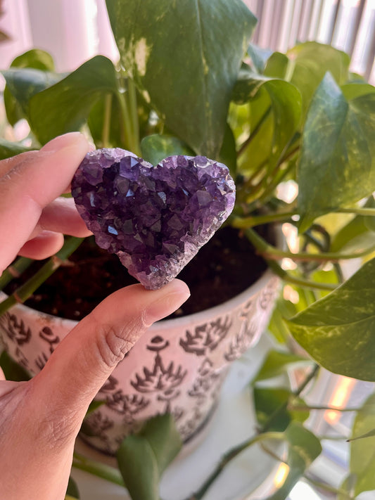 Amethyst Cluster Heart | D