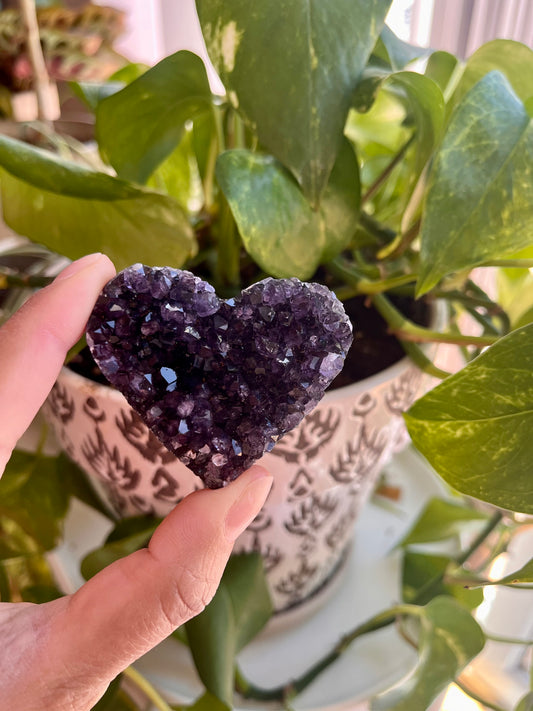 Amethyst Cluster Heart | H