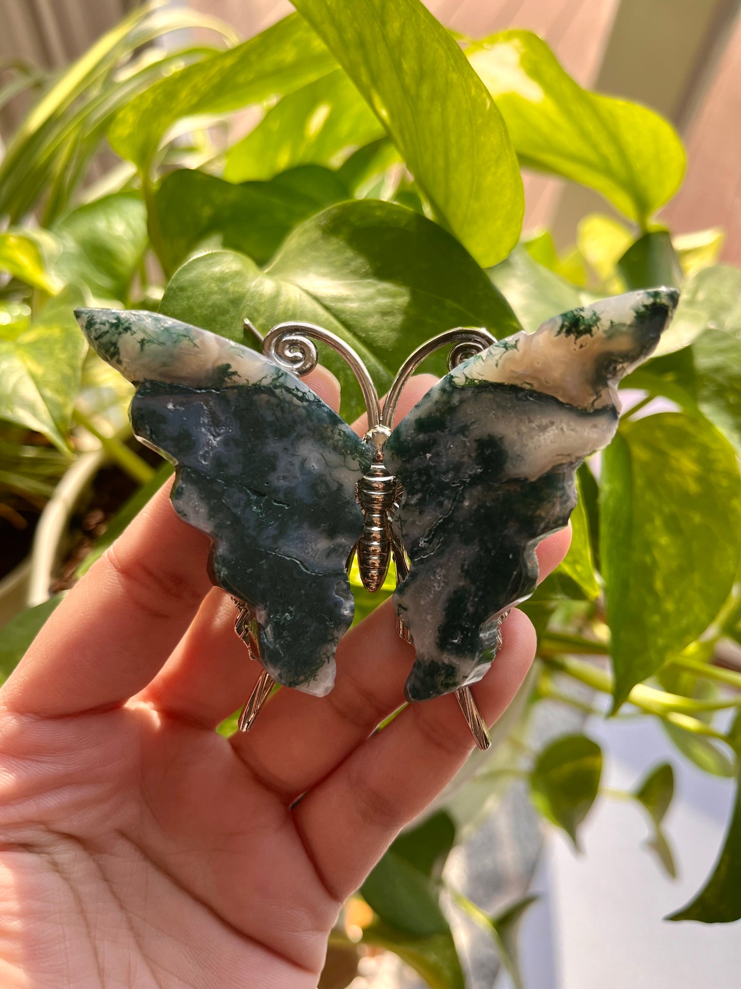 Moss Agate Butterfly