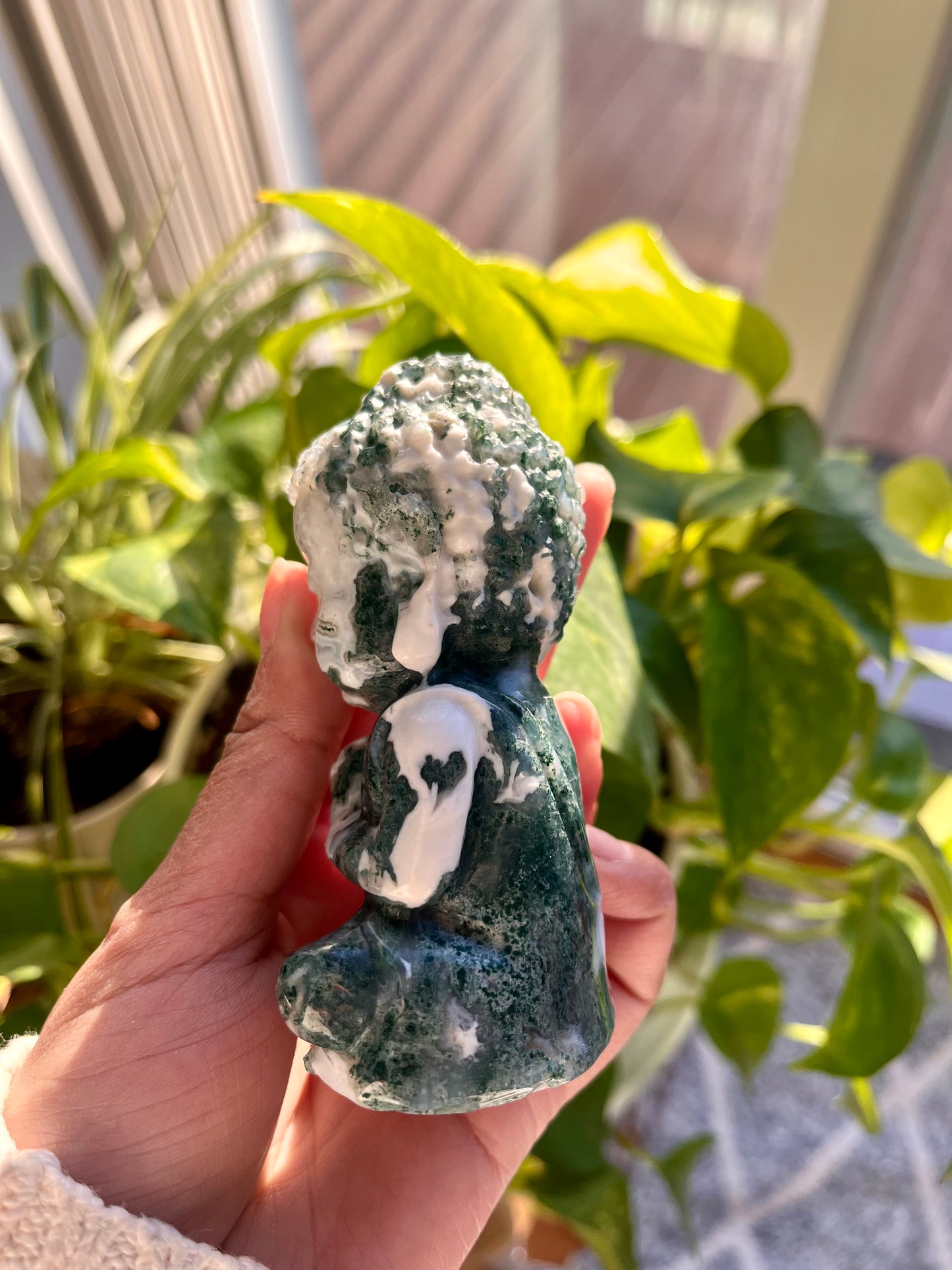 Moss Agate Buddha