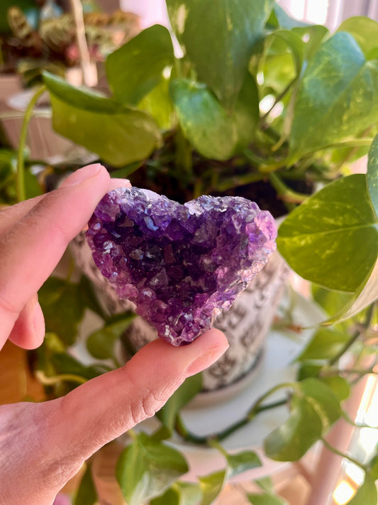 Amethyst Cluster Heart | L