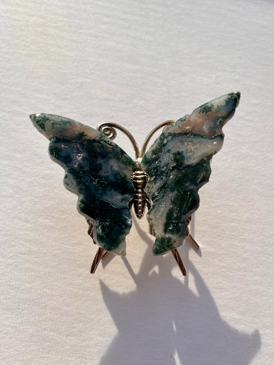 Moss Agate Butterfly